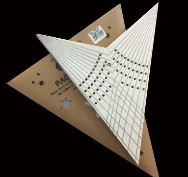 PRISMA weiß/Glitter silber - Faltbarer Leuchtstern, Weihnachtsstern aus Papier mit 5 Zacken, 60 cm